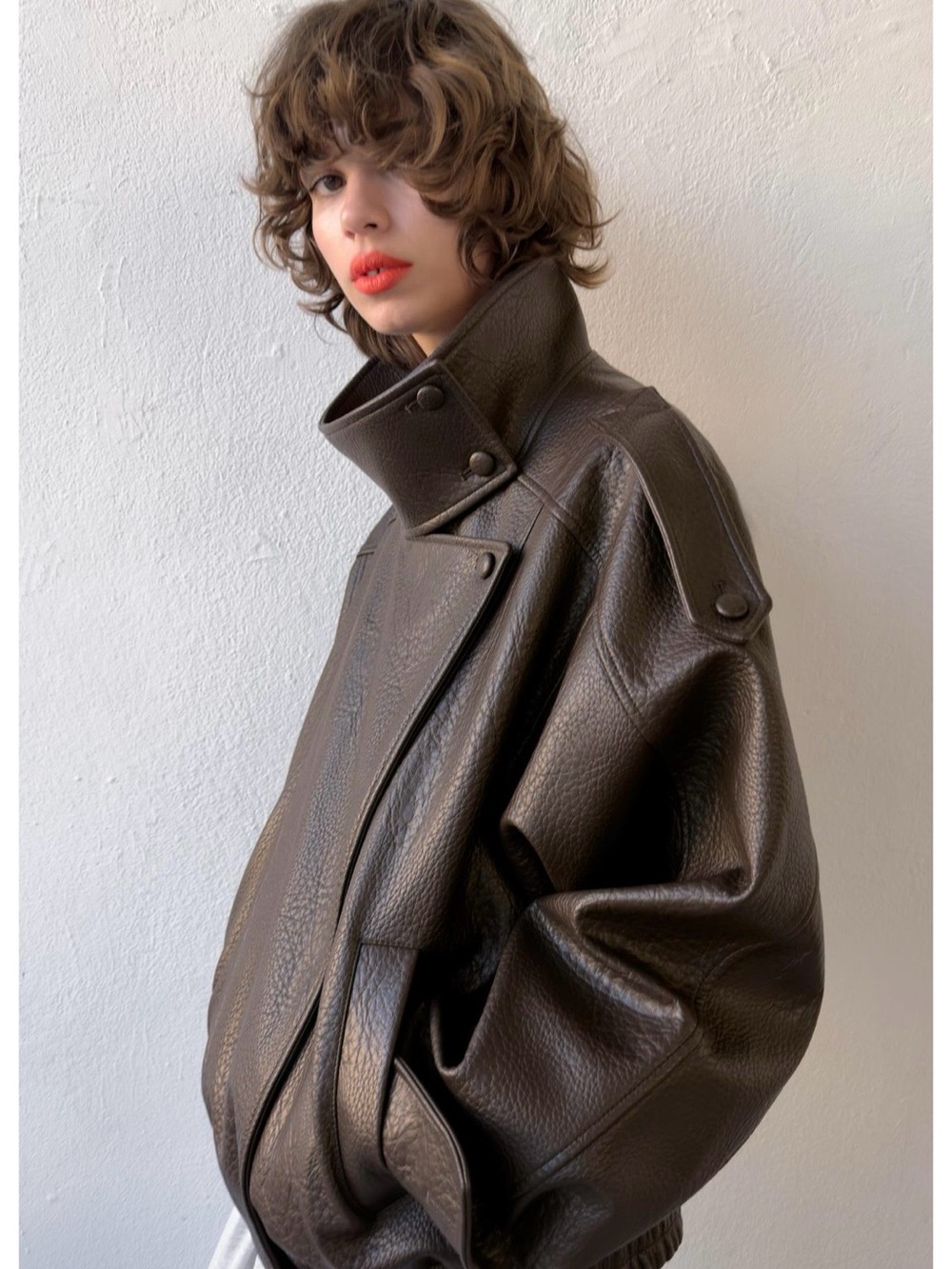 NWT Viral Zara Dark Brown Faux Leather Oversized Jacket -S.
